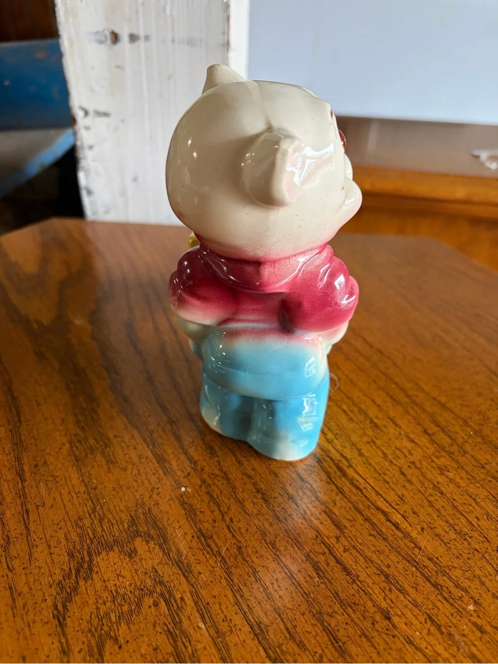 Vintage Pig Pushing Wheelbarrow Planter